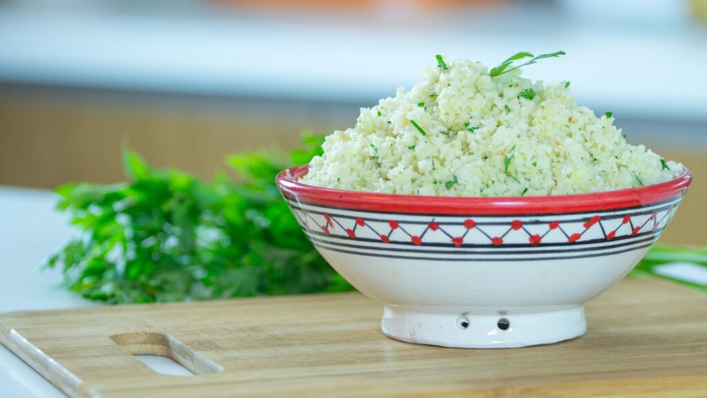 Arroz de couve-flor assado